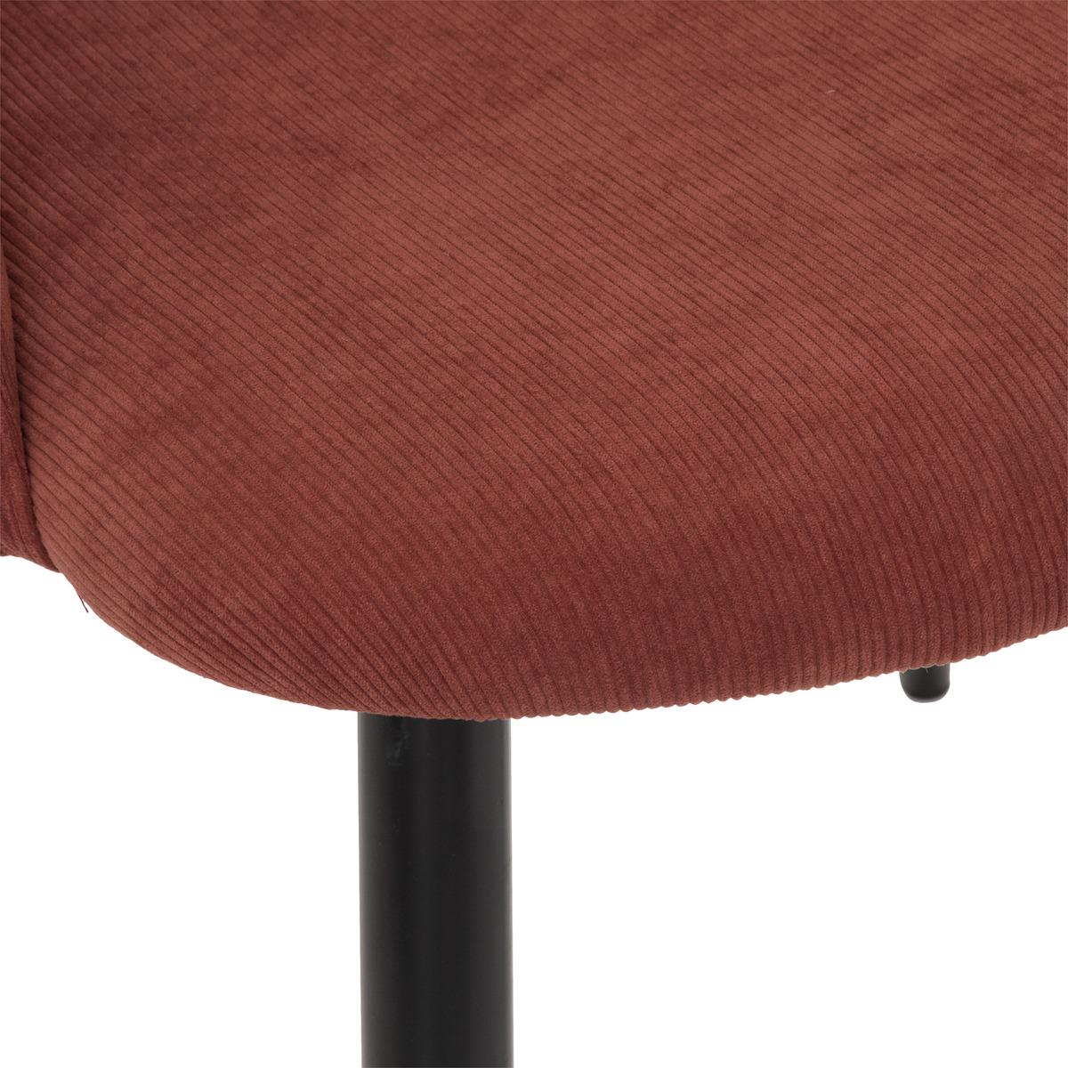 CHAISE VELOURS PIED NOIR CELESTE TERRACOTTA