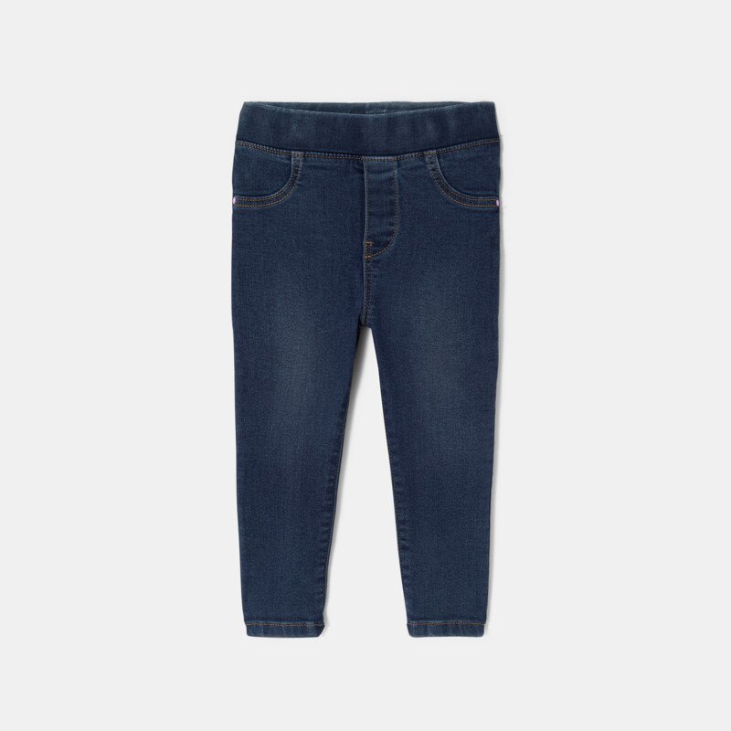 Jean slim bébé fille taille élastiquée dark blue bleu Catimini Bleu