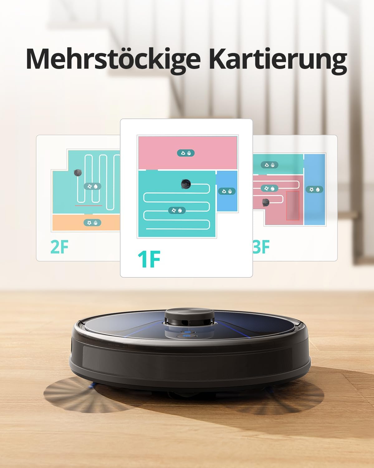 eufy by Anker RoboVac L35 Saug- & Wischroboter (3200Pa Saugkraft, 145min Akkulaufzeit, 330ml Staub-/ 200ml Wassertank, ideal bei Tierhaaren, mehrstöckige Kartierung, App-/Sprachsteuerung)