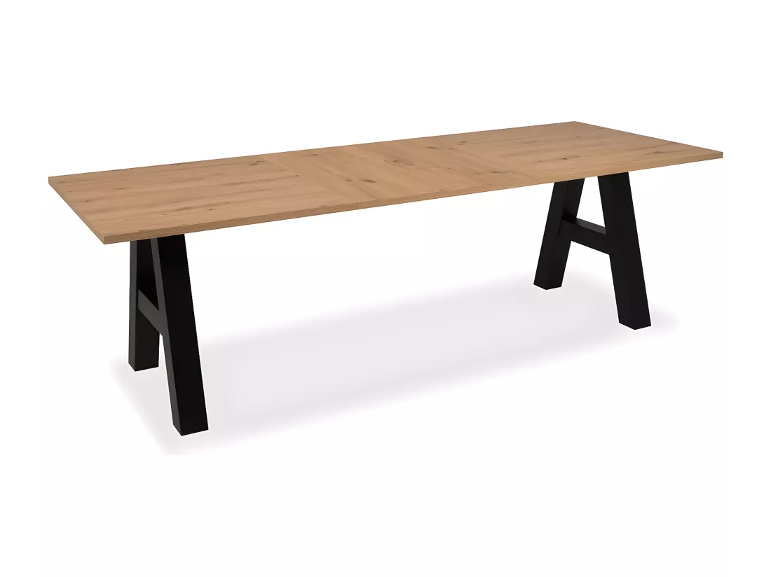 Table a manger GRANADA extensible - Style Industriel - 6/10 personnes - 2 rallonges 40 cm - L 157/197 x P 90 x H 75 cm