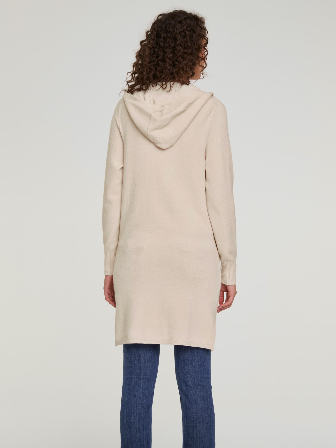 Veste longue en tricot style cardigan