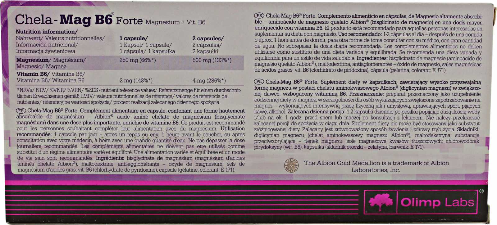 Olimp Chela Mag B6 Forte 250 mg 60 cápsulas