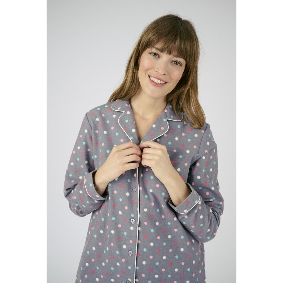 Camisola de flanela de algodão DAMART com mangas compridas