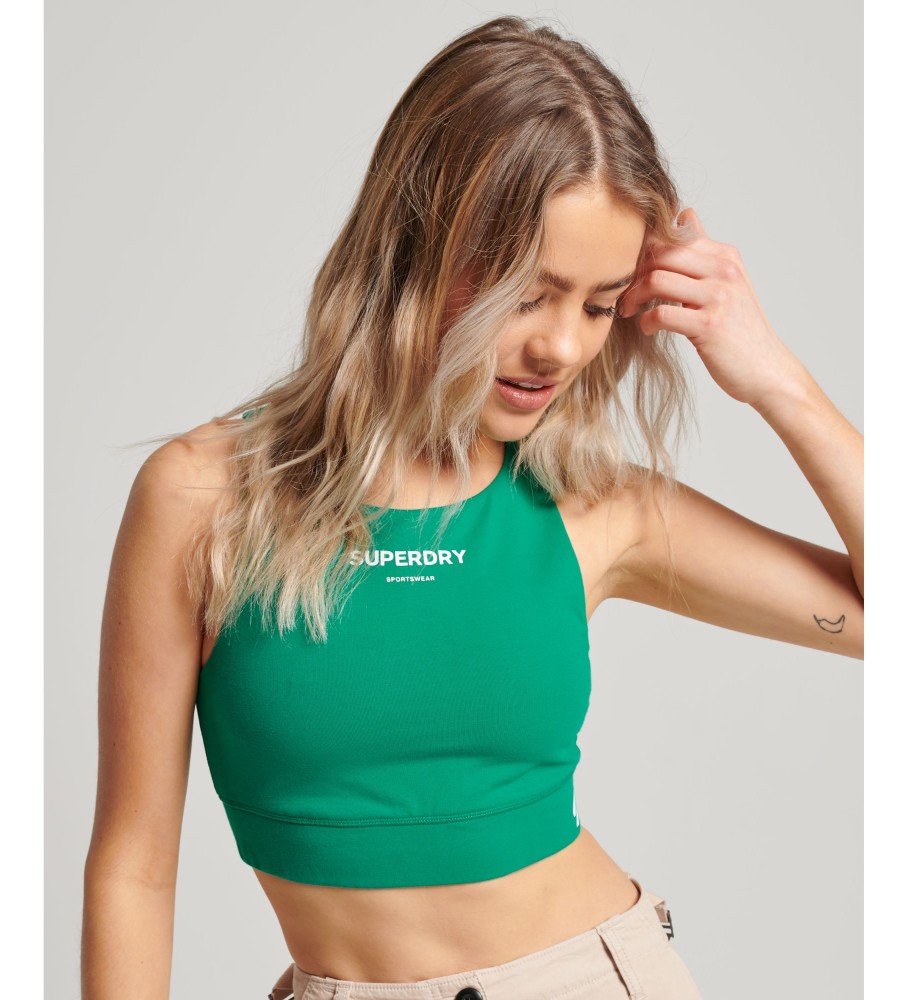 Sutiã esportivo Superdry Core de algodão orgânico - Verde