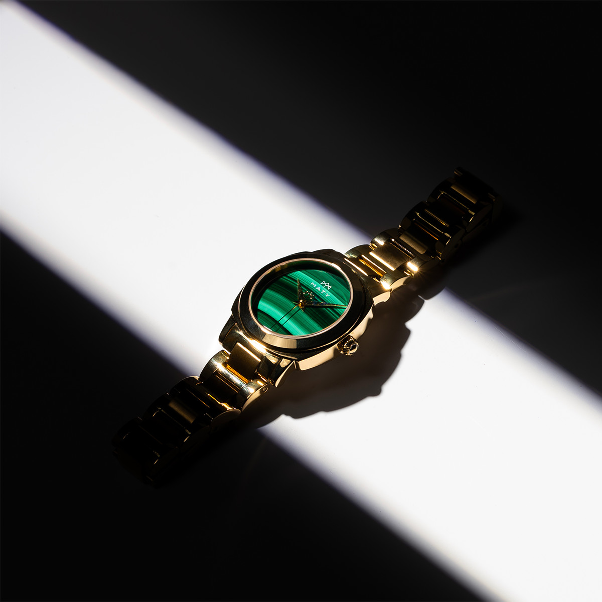 Montre MATY GM cadran Malachite bracelet acier