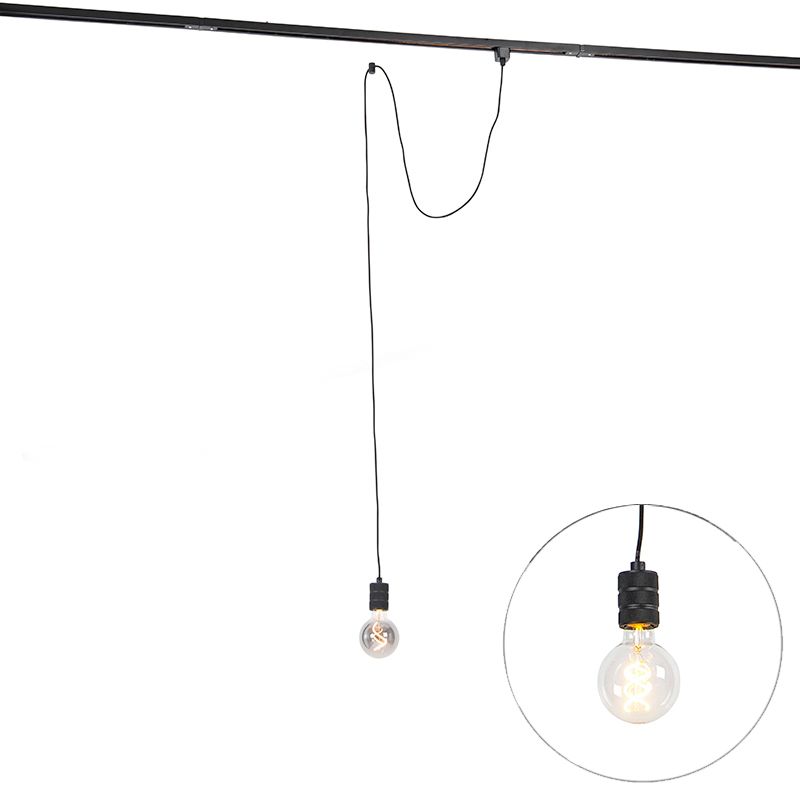 Hanglamp zwart voor railsysteem 1-fase - Iconic Cavalux