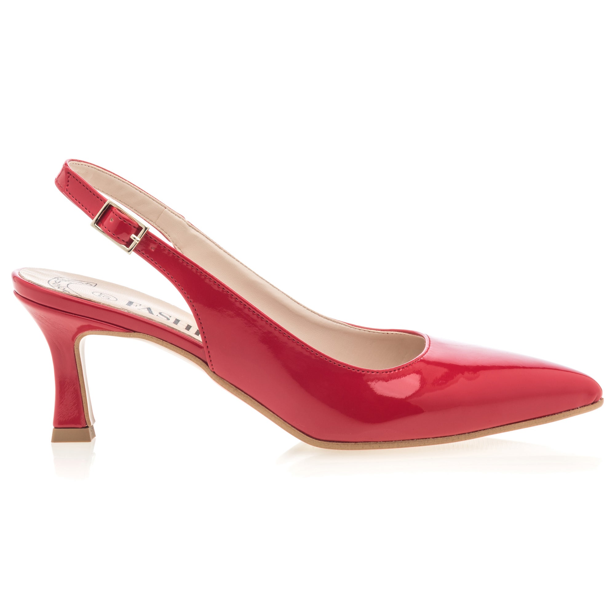 Escarpins avec bride arrière à talon Femme rouge