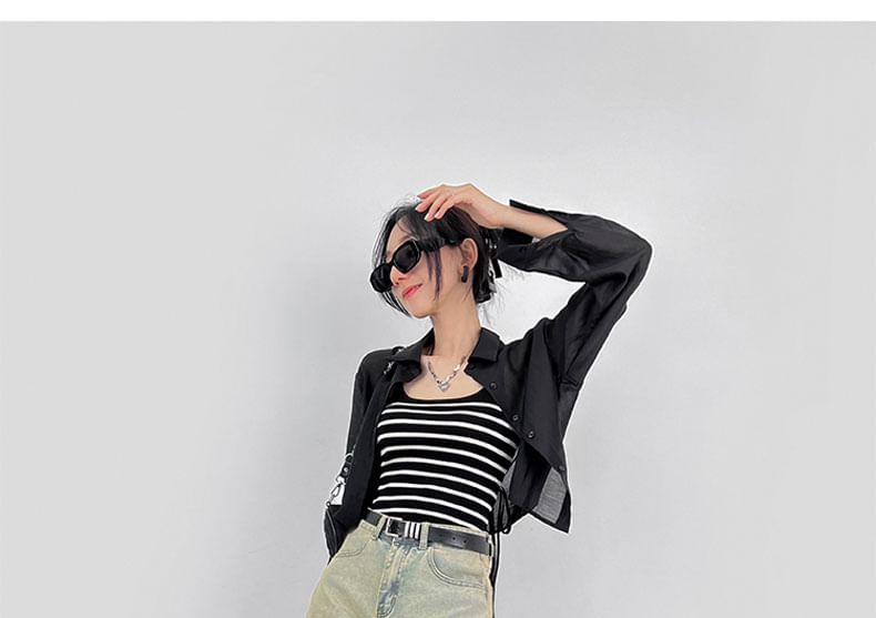 Okalpis - Low Rise Washed Wide-Leg Denim Shorts