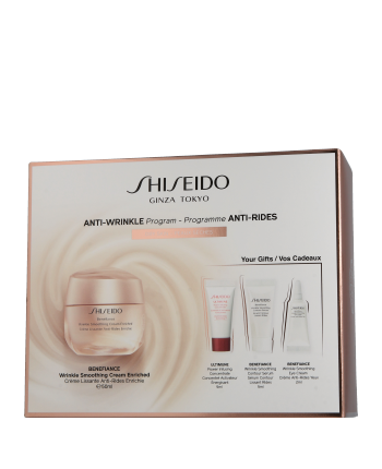 Shiseido Benefiance Set mit Wrinkle Smoothing Cream Enriched 50ml-5ml-2ml-5ml