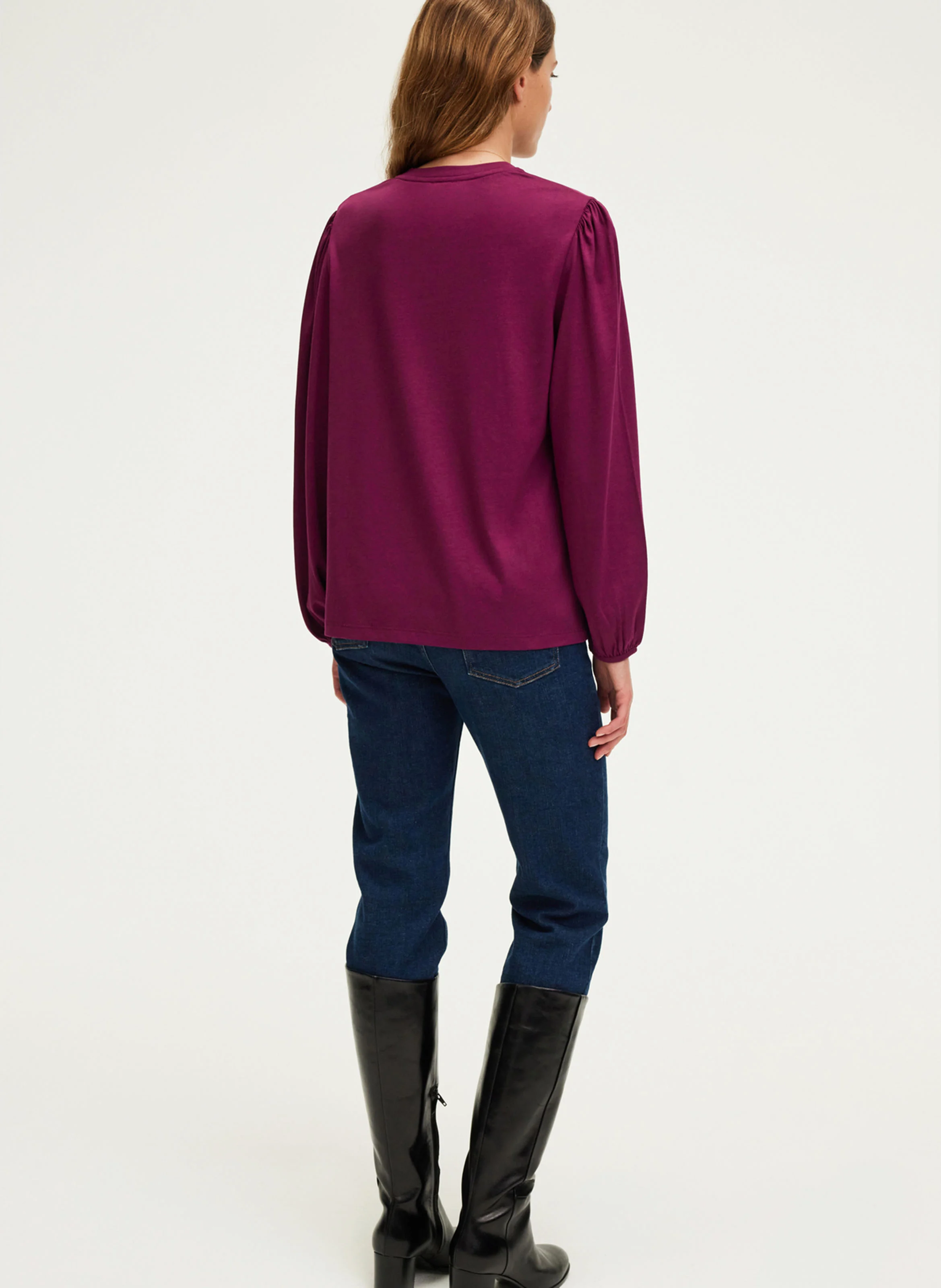 AZLIS - Tee-shirt droit manches longues | Violet