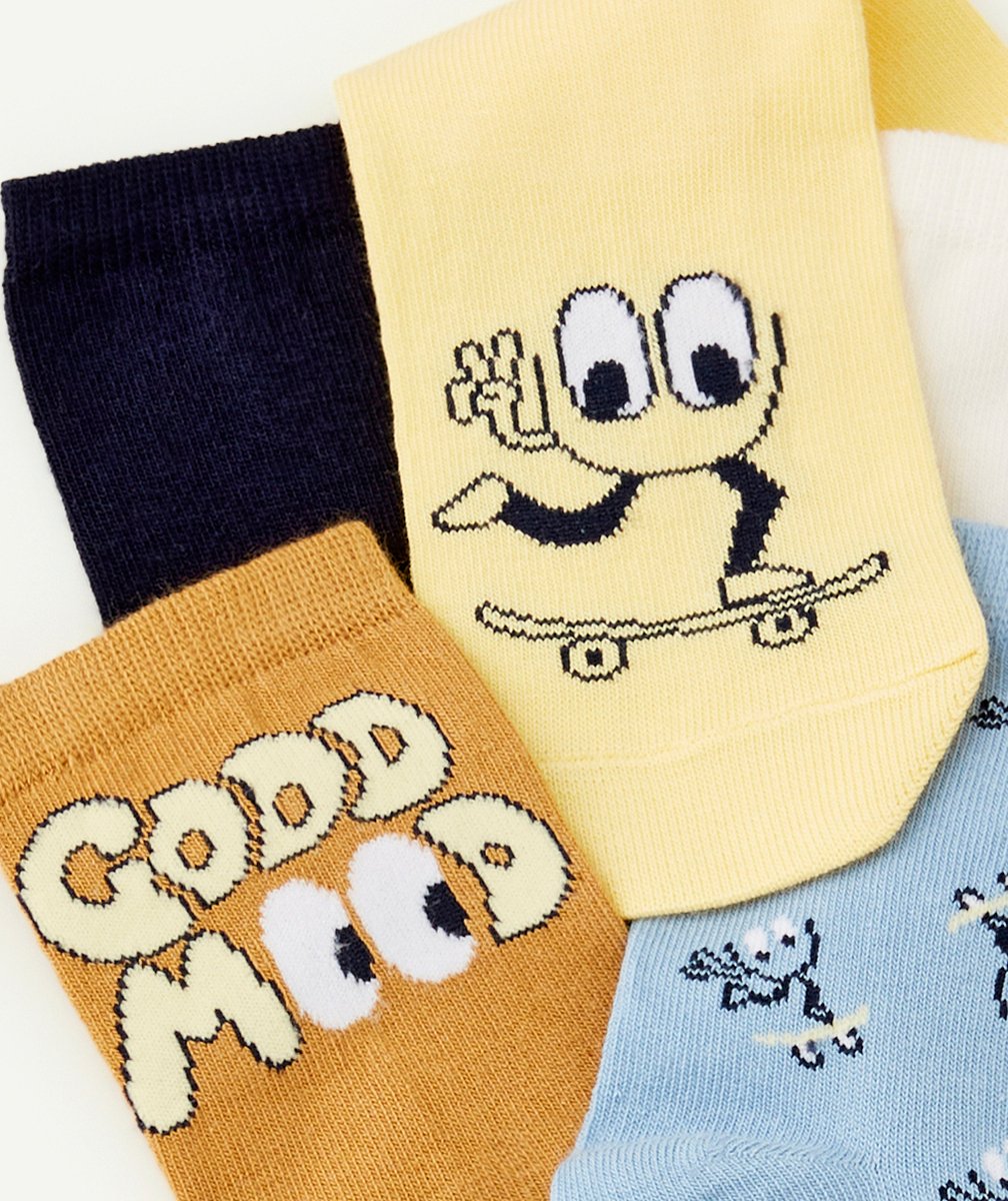 LOT DE 5 PAIRES DE CHAUSSETTES GARÇON EN COTON BIOLOGIQUE GOOD MOOD