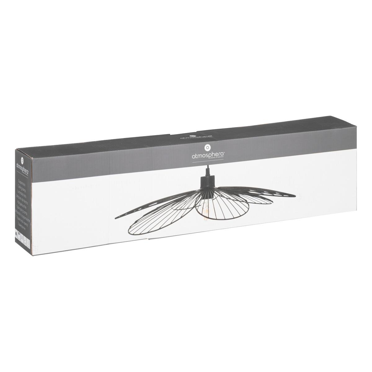 SUSPENSION METAL FLEUR NOIR D.57CM