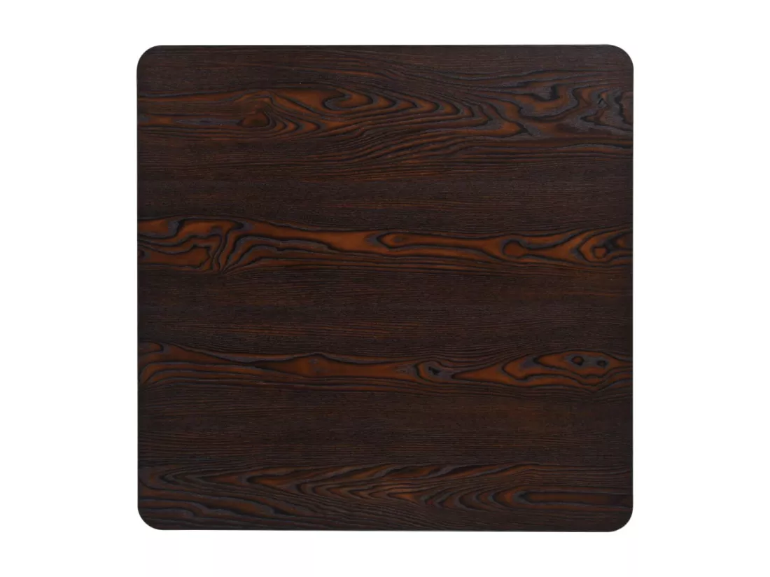 Table de bistro MDF et acier Carré 80 x 80 x 75 cm Frêne foncé