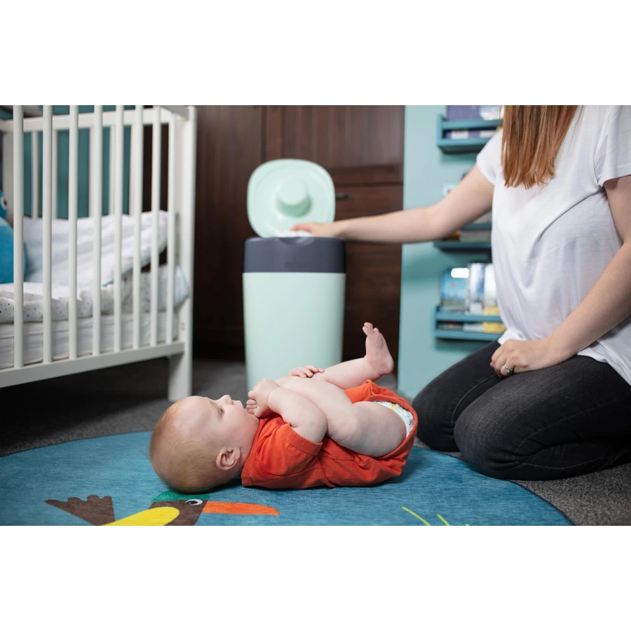 Tommee Tippee Windeleimer Twist & Click Advanced inkl. einer Kassette mit nachhaltig gewonnenem, antibakteriellem Greenfilm in grün