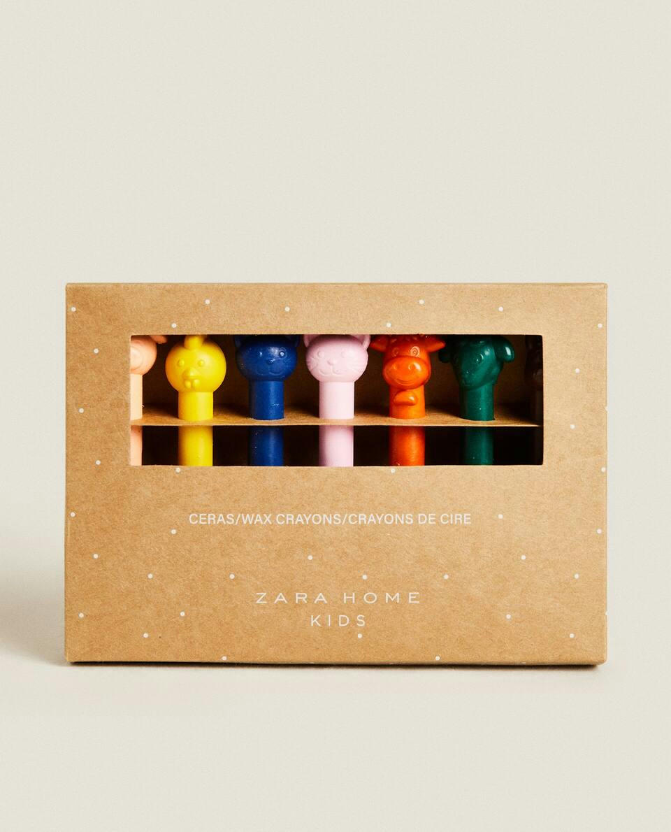 Giz de cera com cores de animais