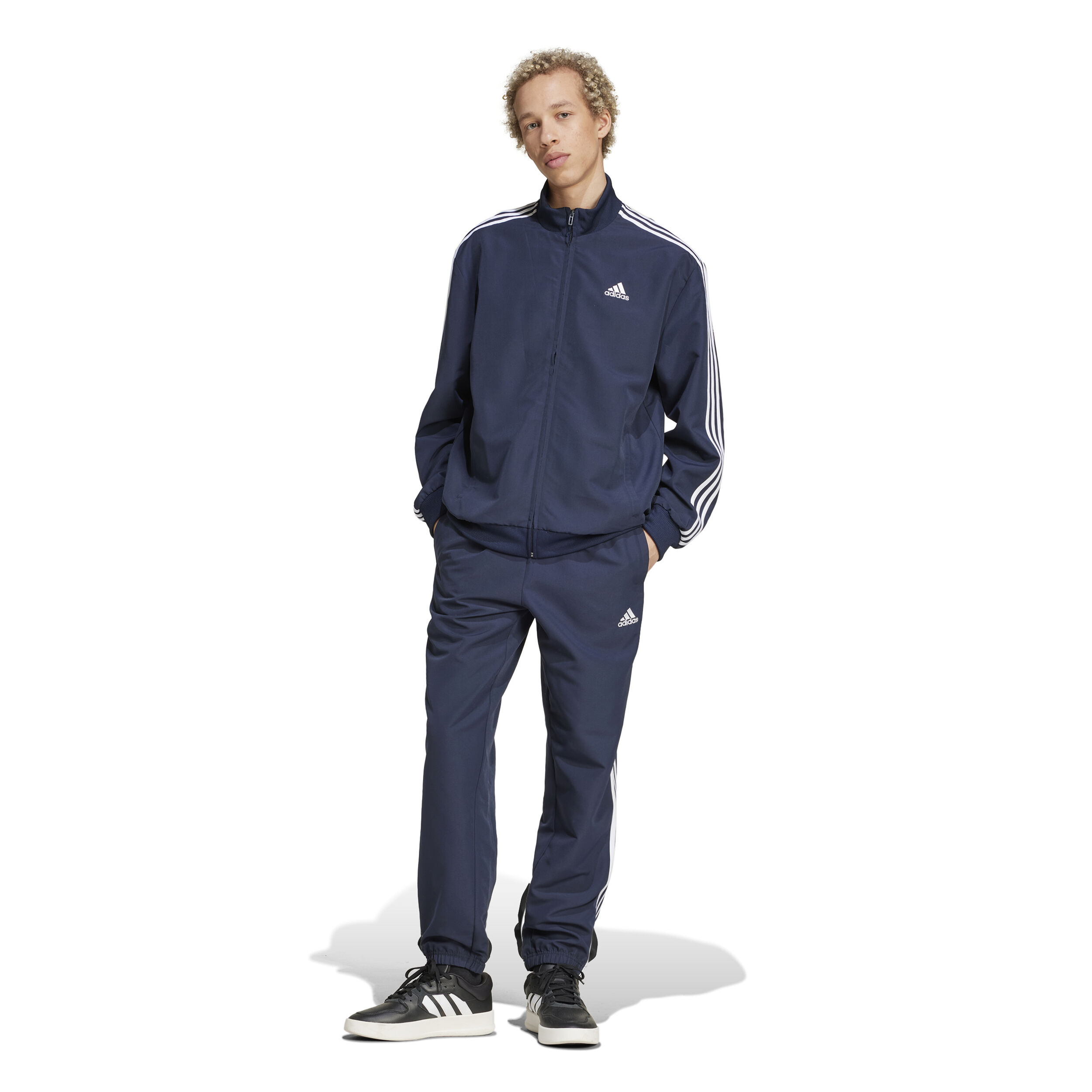 adidas 3Stripes Woven Survêtement Hommes - Bleu Foncé , Blanc
