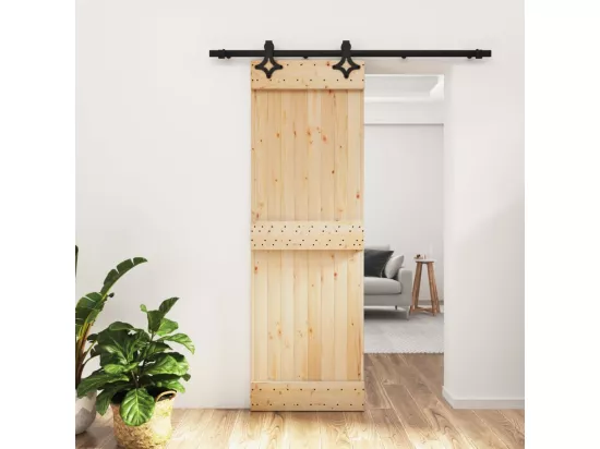 Porte coulissante et kit de quincaillerie 70x210 cm pin massif