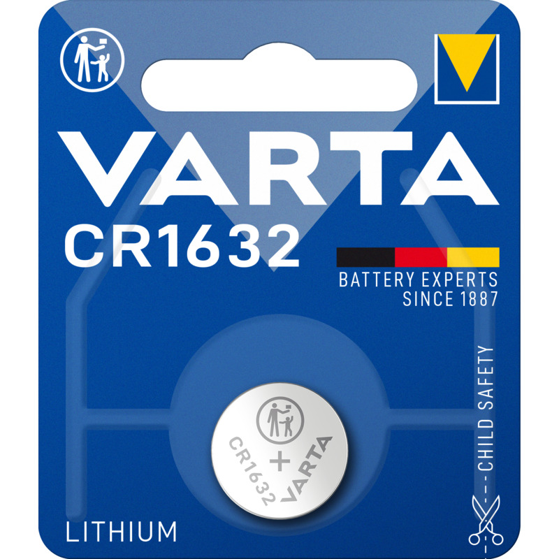 Varta Knopfbatterie, CR1632, 1 Stück