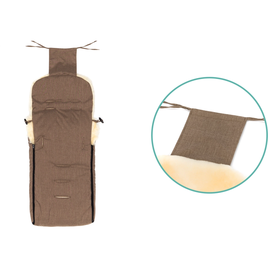 fillikid Winterfußsack Jarvis Lammfell braun melange