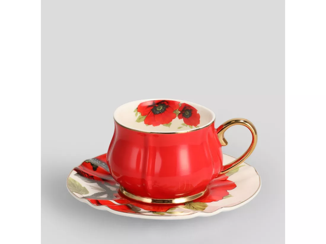 Tasse Avec Soucoupe Lascivia Rouge Moyen 7 x 15