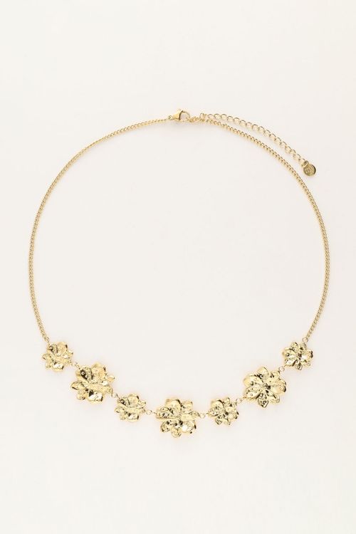 Statement ketting met gestructureerde bloemen