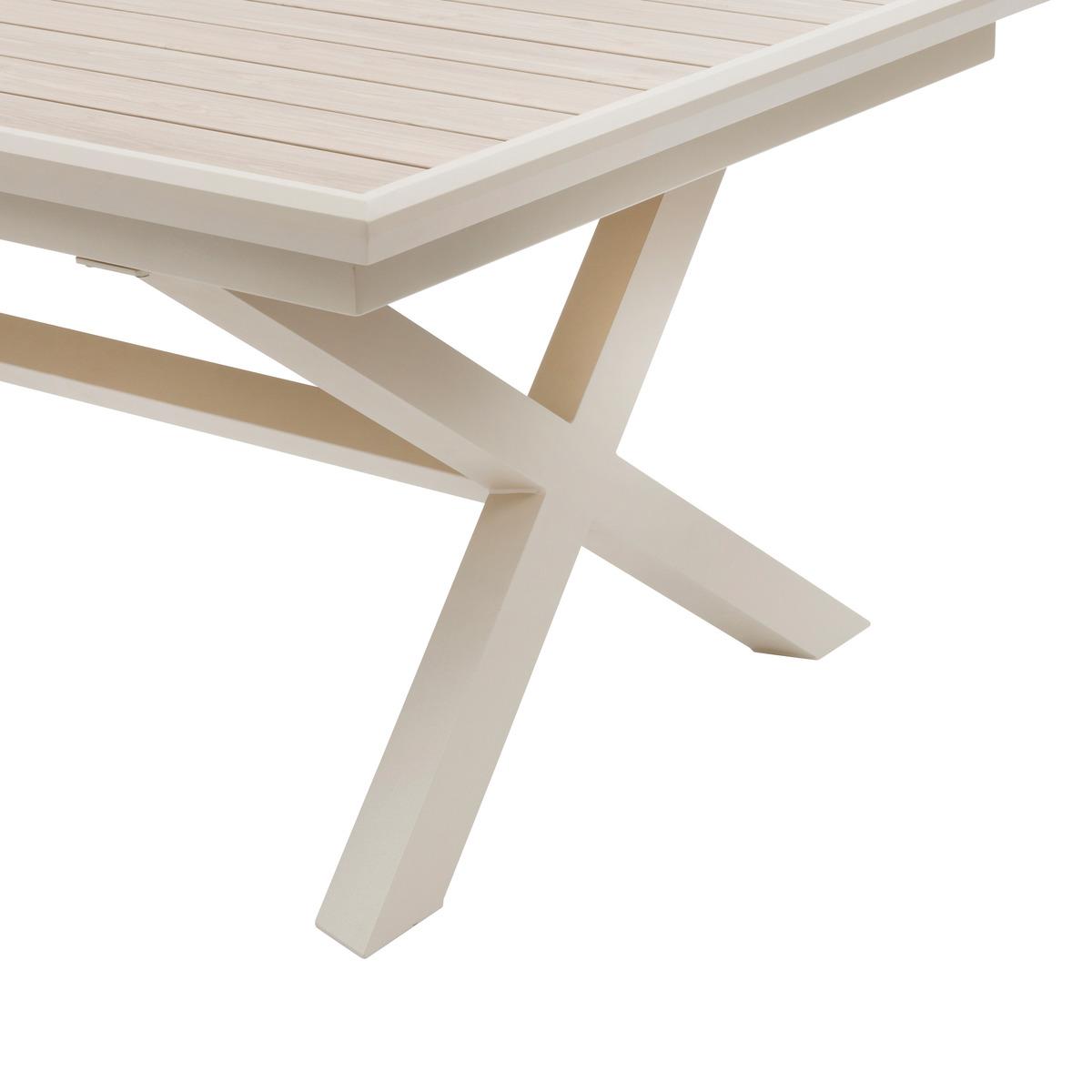 TABLE AXIOME EXTENSIBLE ALUMINIUM LIN ARGILE 12 PLACES