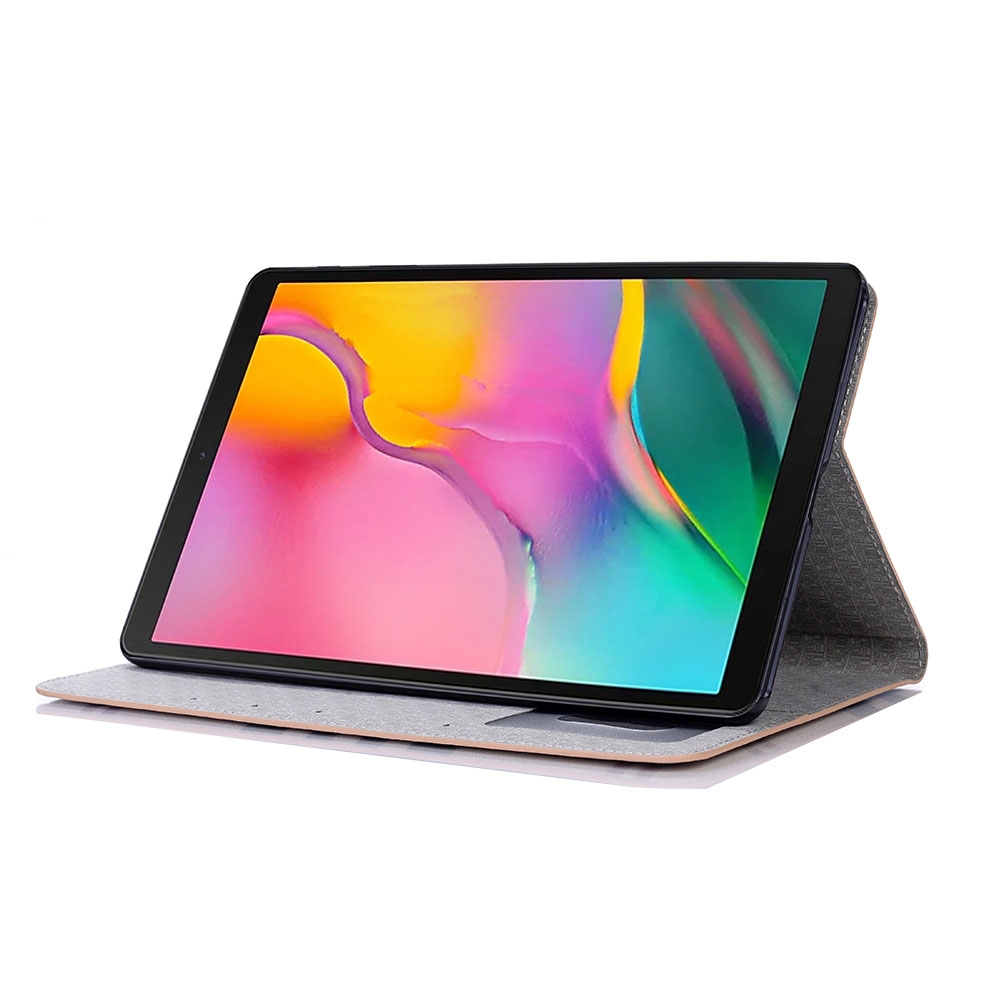 Samsung Galaxy Tab A 10.1 (2019) Leder Tasche Cover Hülle   Hardcase - Kariert (Beige)