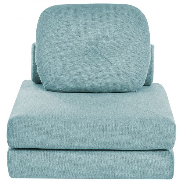 Sofá Cama Beliani Poltrona em Tecido Estofado Verde Menta Cama de Solteiro Cadeira Desdobrável com Almofada Design Moderno