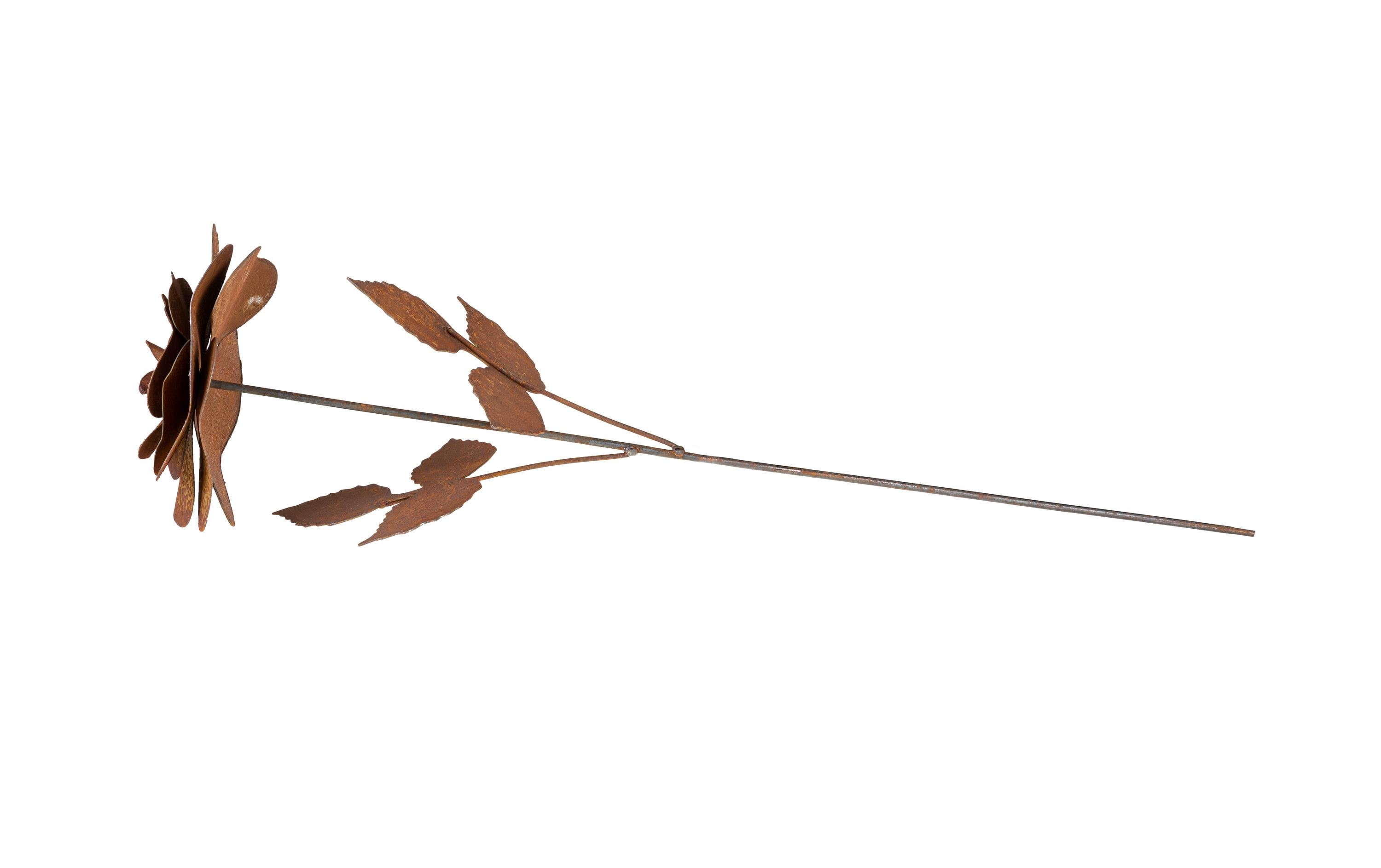 Gartenstecker Rose mit Blättern, 85 cmGartendeko zum Stecken