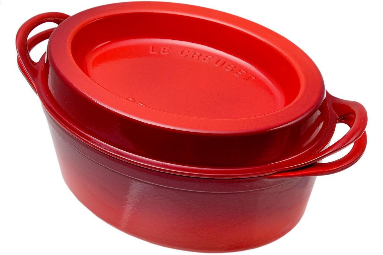 Le Creuset Doufeu gietijzeren braadpan ovaal, 32 cm, 7,2L rood