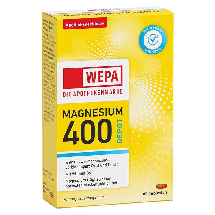 Wepa Magnesium 400 Depot + B6 Tabletten, 60 St