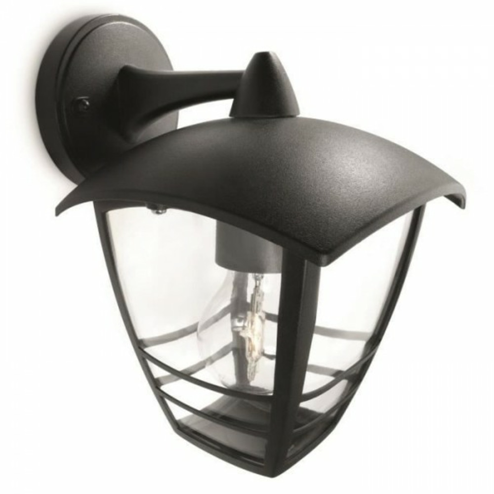 Lanterne murale extérieure - philips - creek - aluminium - noir