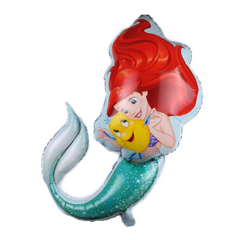 (5er Set) Kinder Folien Ballon Geburtstags Party Deko Luftballon - Kleine Meerjungfrau / Sterne