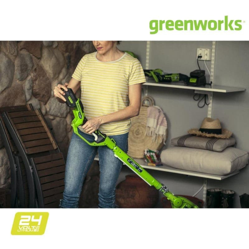 Taille-haies sur perche 51 cm greenworks 24v - 1 batterie 2.0 ah - 1 chargeur - g24ph51k2