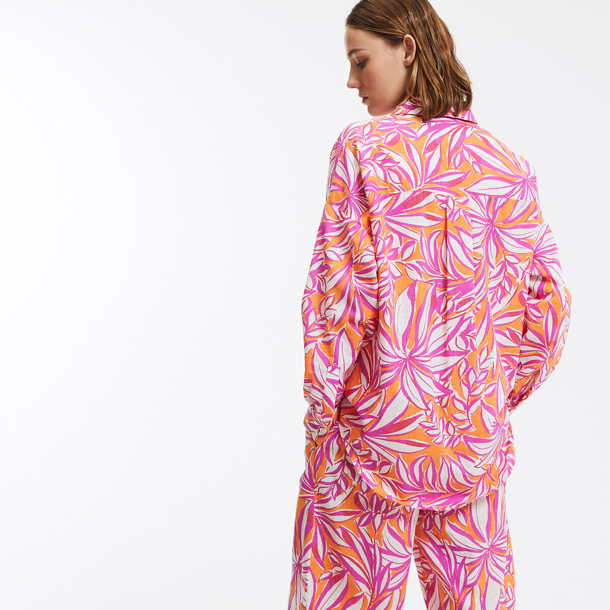 COLEÇÕES LA REDOUTE<br>Camisa oversized estampada, modelo exclusivo APOLLINE
