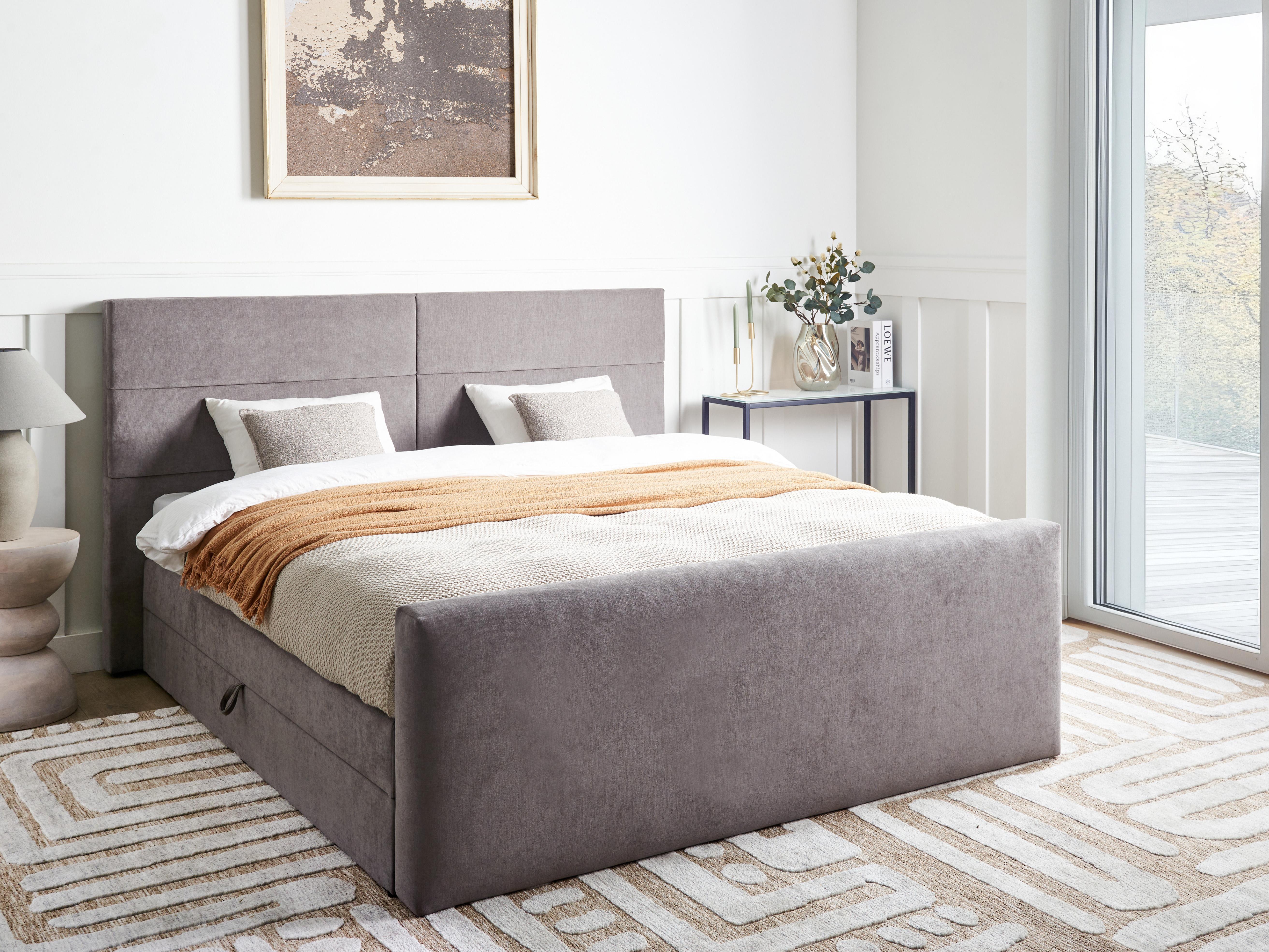 Boxspring met opbergruimte Stof ARISTOCRAT 180 x 200 cm Taupe