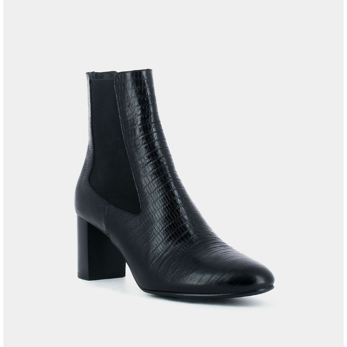 JONAK<br>Botas Chelsea de couro Duris com salto