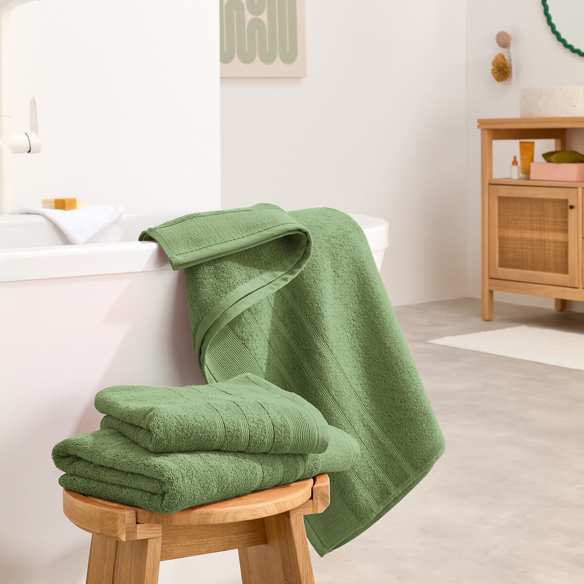 LA REDOUTE INTERIEURS<br>Conjunto de 2 toalhas felpudas 600 g/m², Zavara