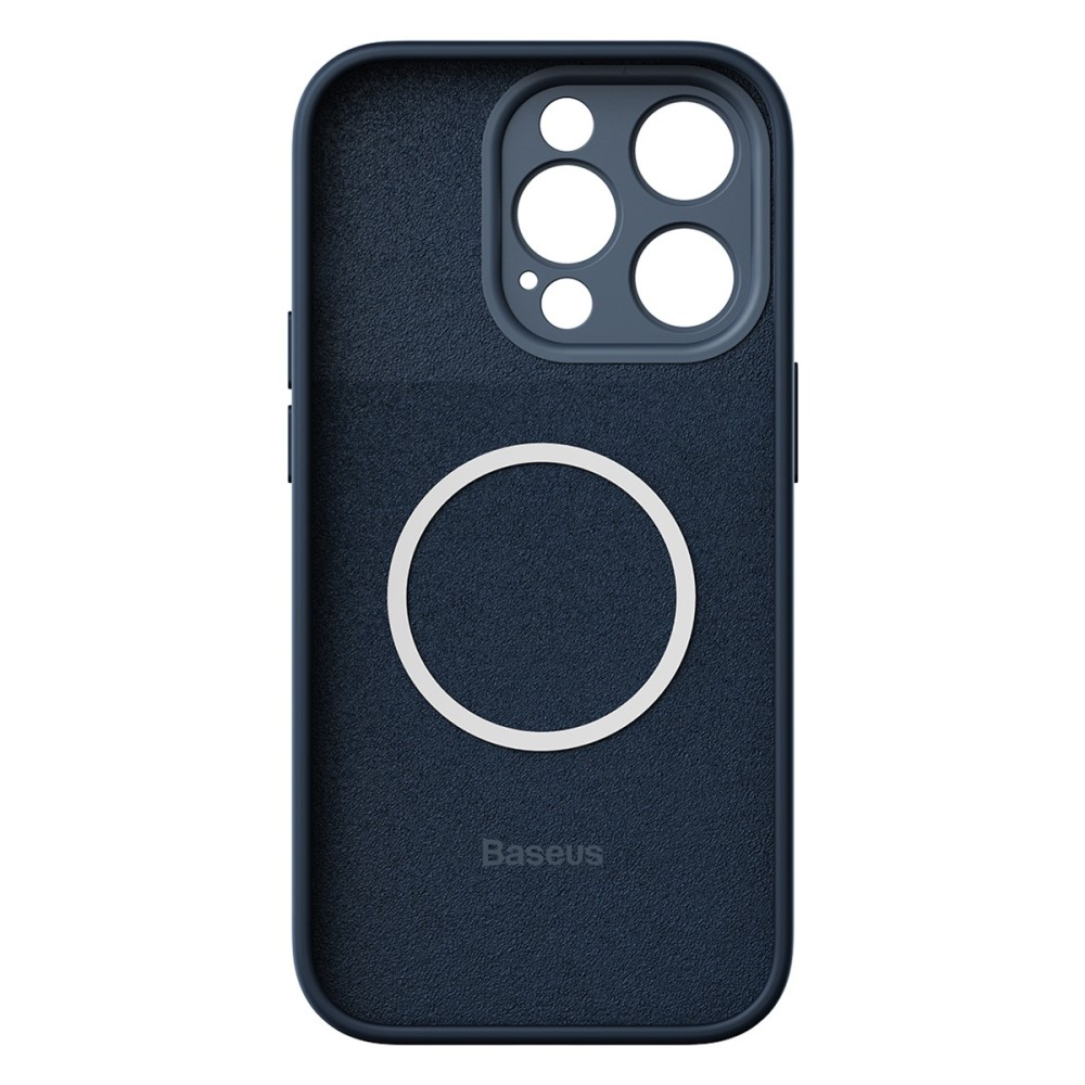 iPhone 14 Pro Max MagSafe Silikon Case Hülle mit Kameraschutz   Display Panzerglas - Dunkelblau