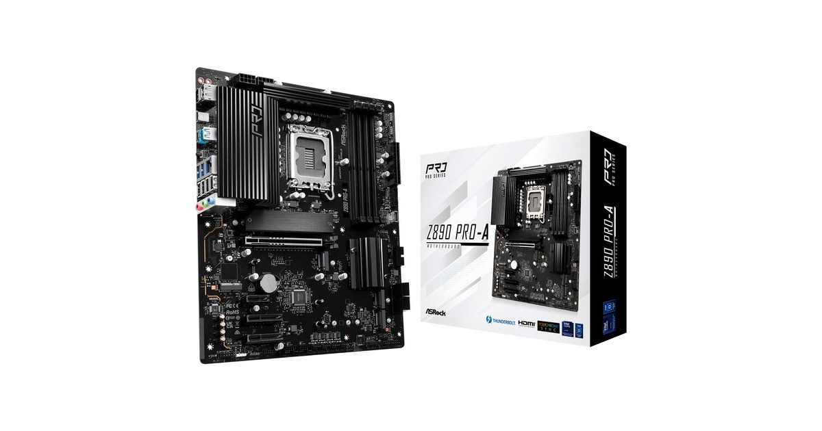 ASRockZ890 Pro-A socket 1851 moederbord  (Zwart, RAID, 2.5Gb-LAN, Sound, ATX)