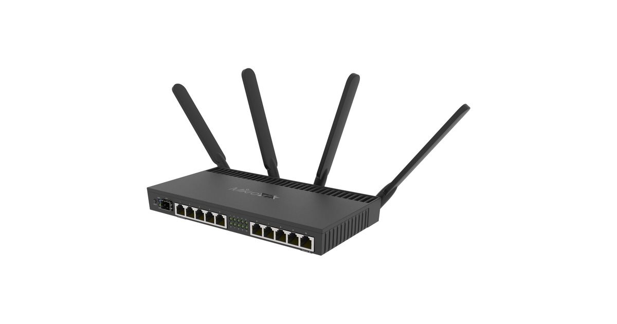 MikroTikRB4011iGS+5HacQ2HnD-IN router  (Zwart, Annapurna Alpine AL21400 CPU, SFP+, Wi-Fi 5)