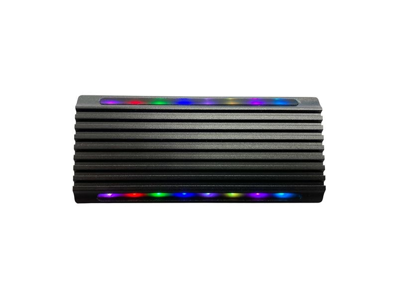 LC-Power Externes Gehäuse LC-M2-C-NVME-4 M.2 Hochwertiges Gehäuse mit RGB-Beleuchtung und USB-C