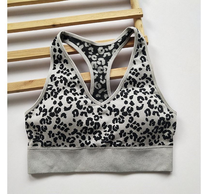 Runyz - Sportbeha met luipaardprint en racerback