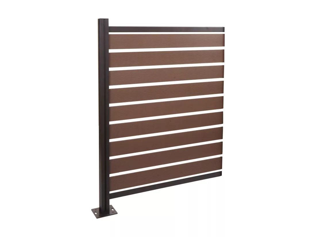 Clôture pour poubelles en aluminium MCW-K57, marron