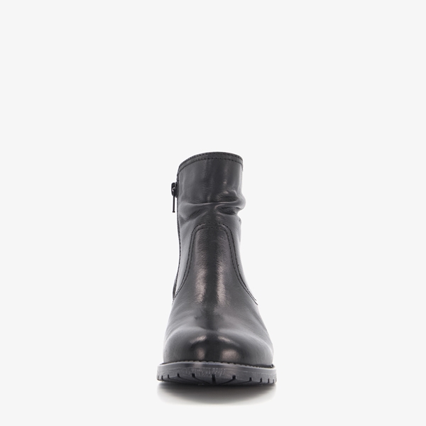 Hush Puppies leren dames enkellaarsjes zwart