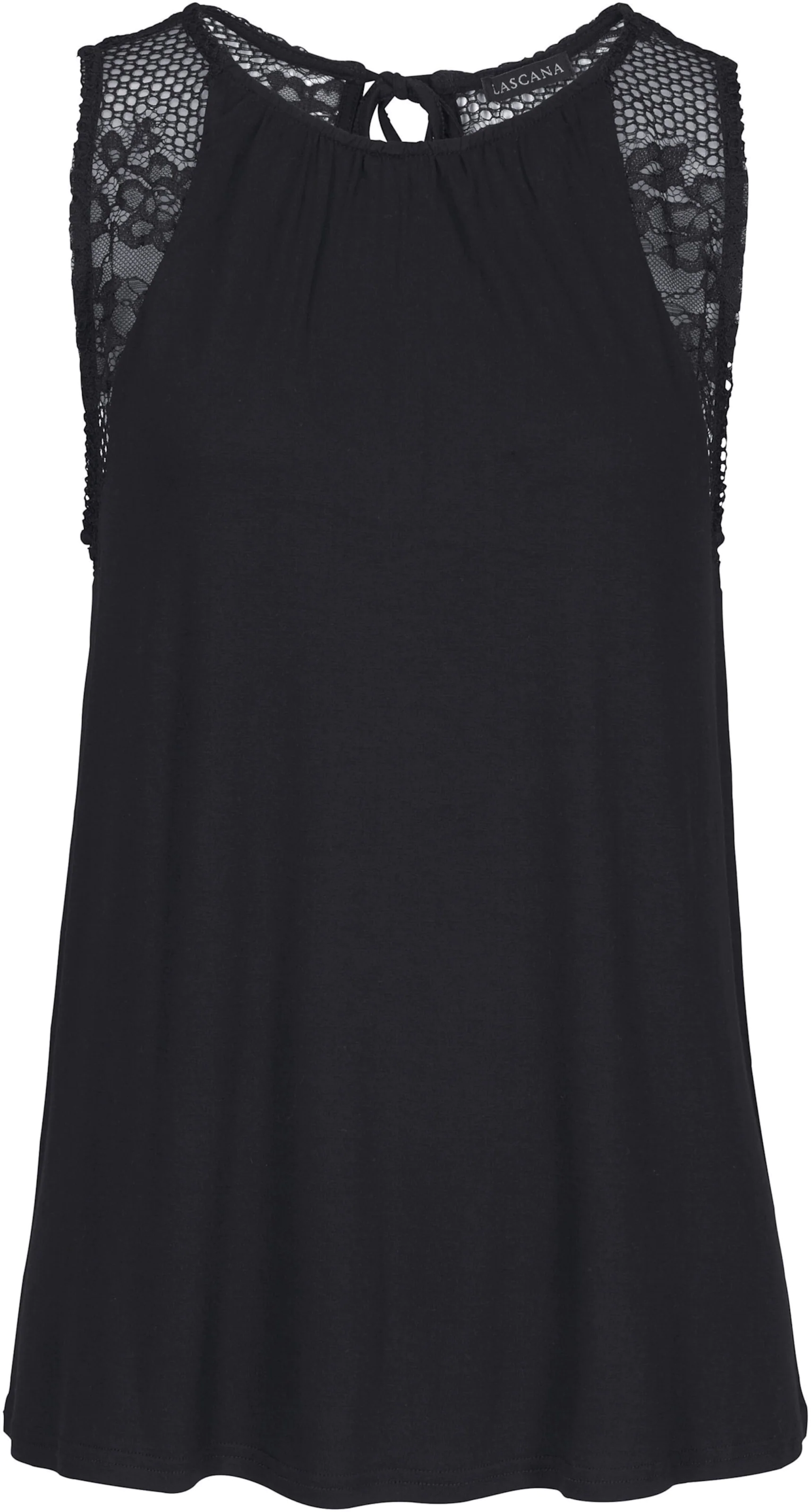 LASCANA Strandtop in schwarz