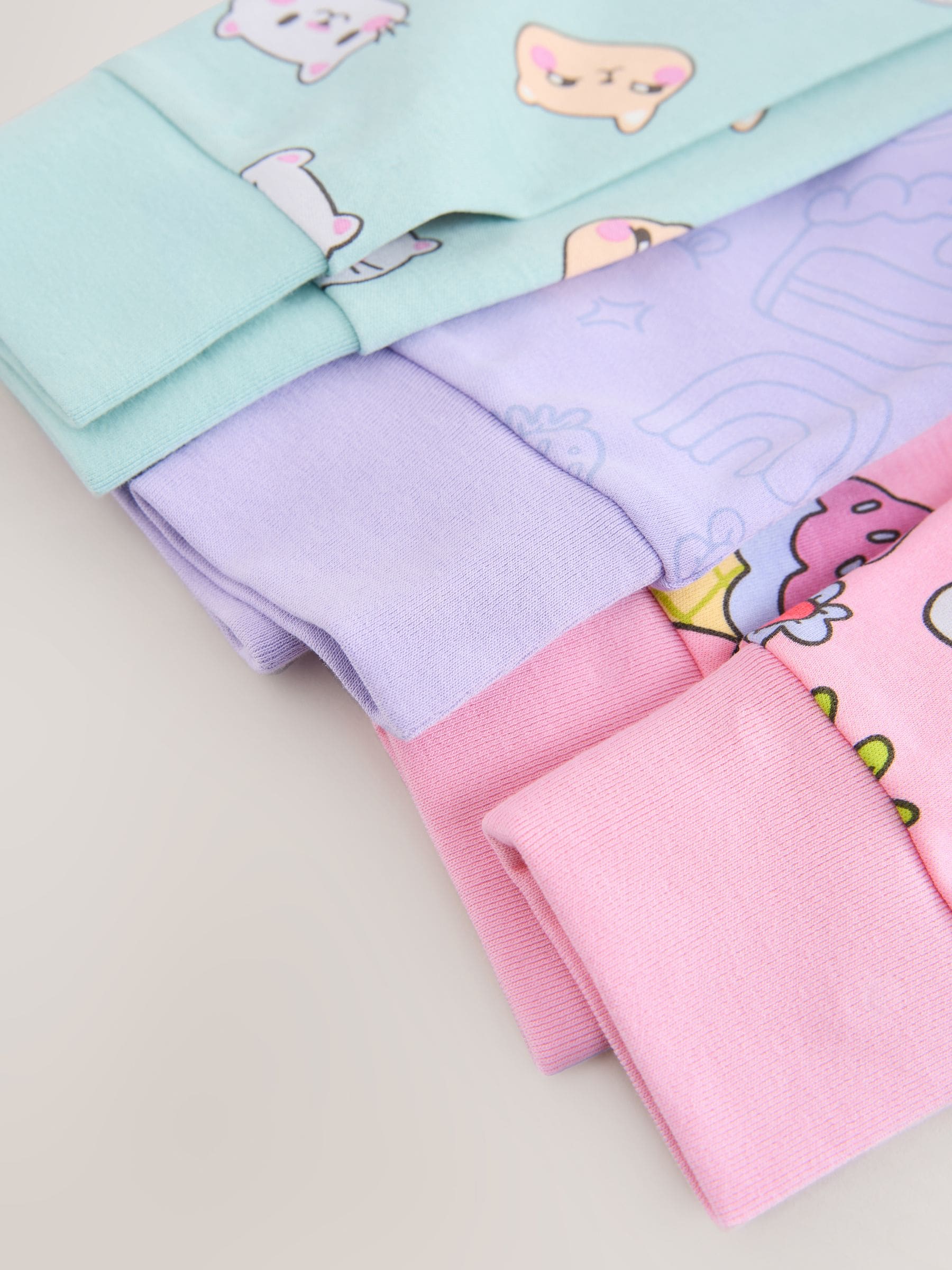 Paarse kattenprint - Verpakking van 3 knusse pyjama's (9 mnd-10 jr)