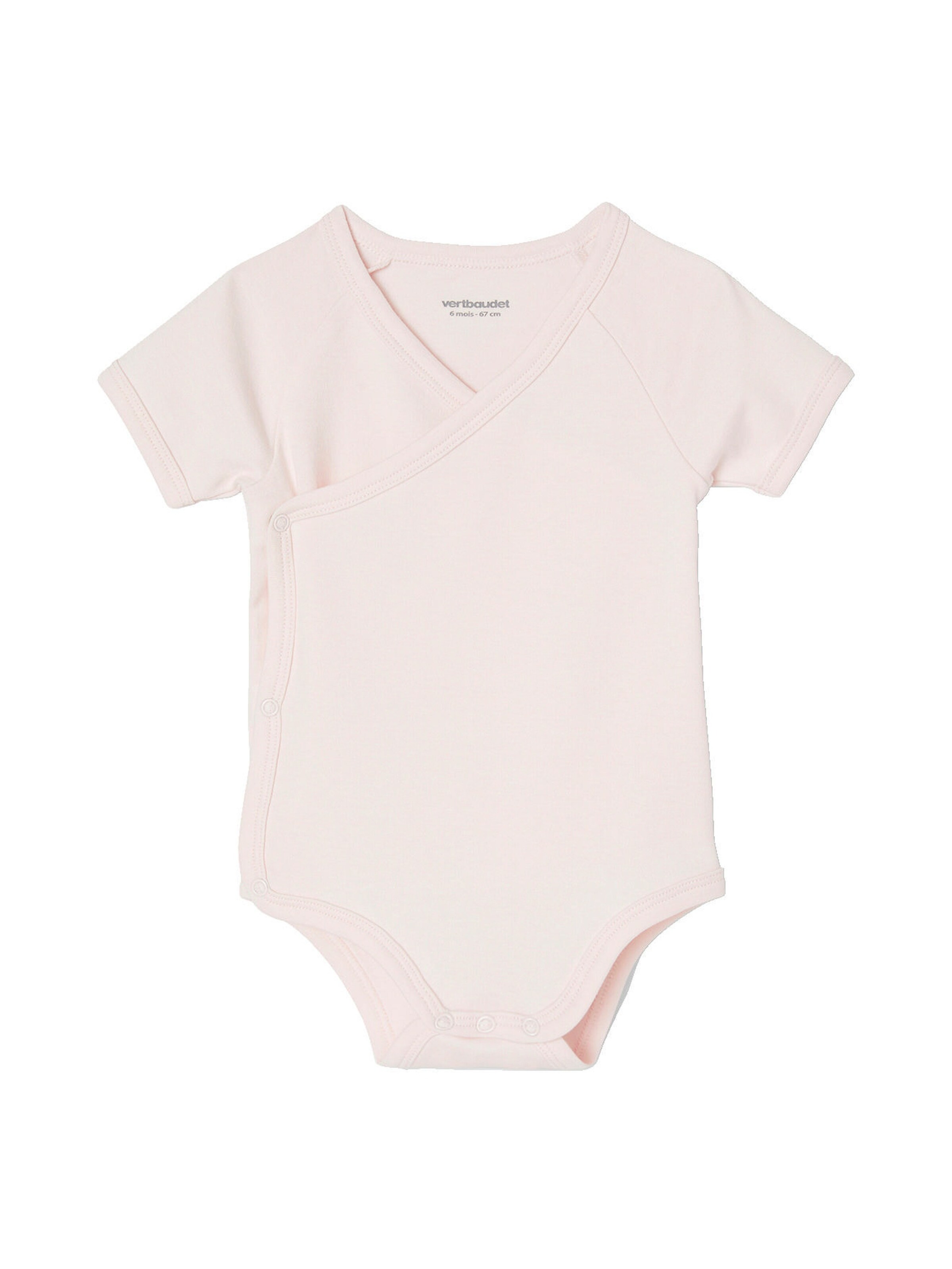 Vertbaudet 5er-Pack Baby Wickelbodys hellrosa