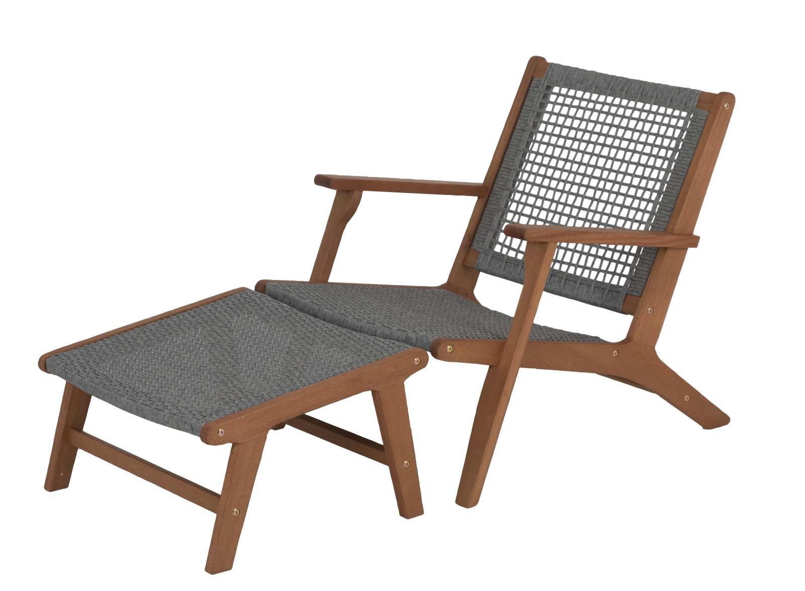 2-teiliges Liegestuhlset - grau - Akazie massiv - 67 cm