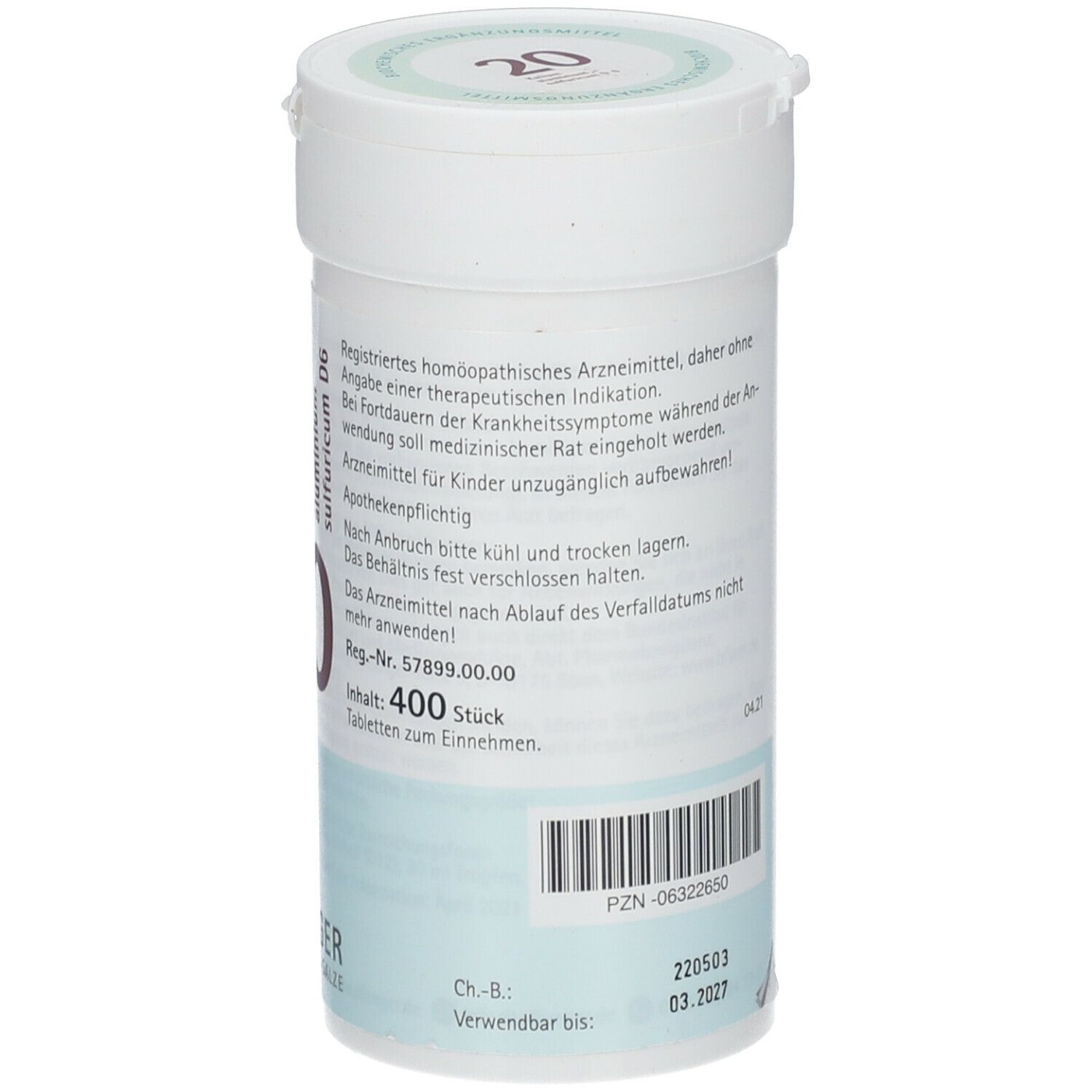 Biochemie Pflüger® Nr. 20 Kalium aluminium sulfat D6 Tabletten
